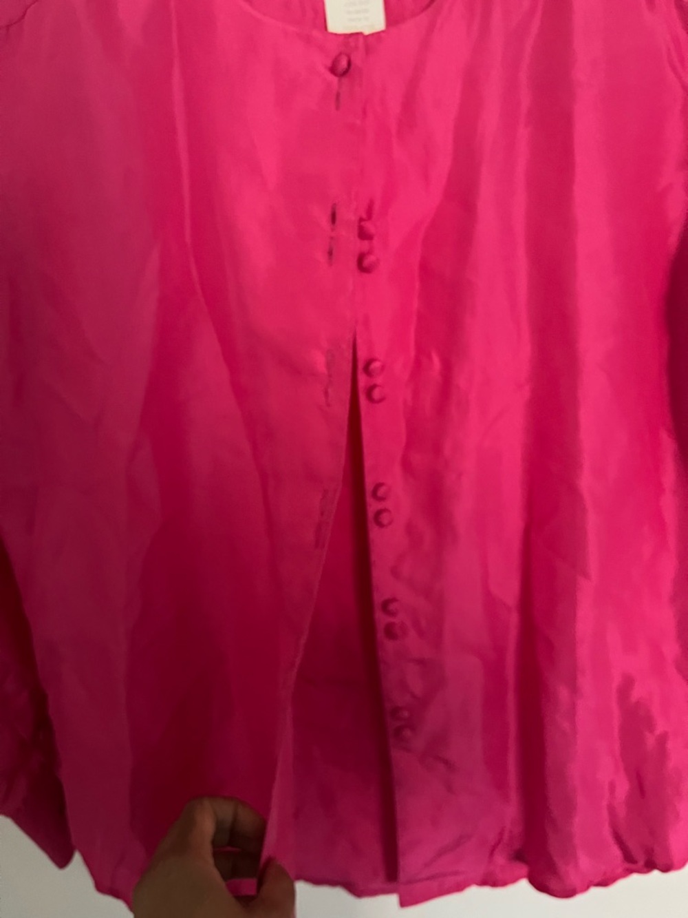 Lilly Pulitzer vintage Fuchsia Silk Button-Front Blouse - Picture 3 of 7
